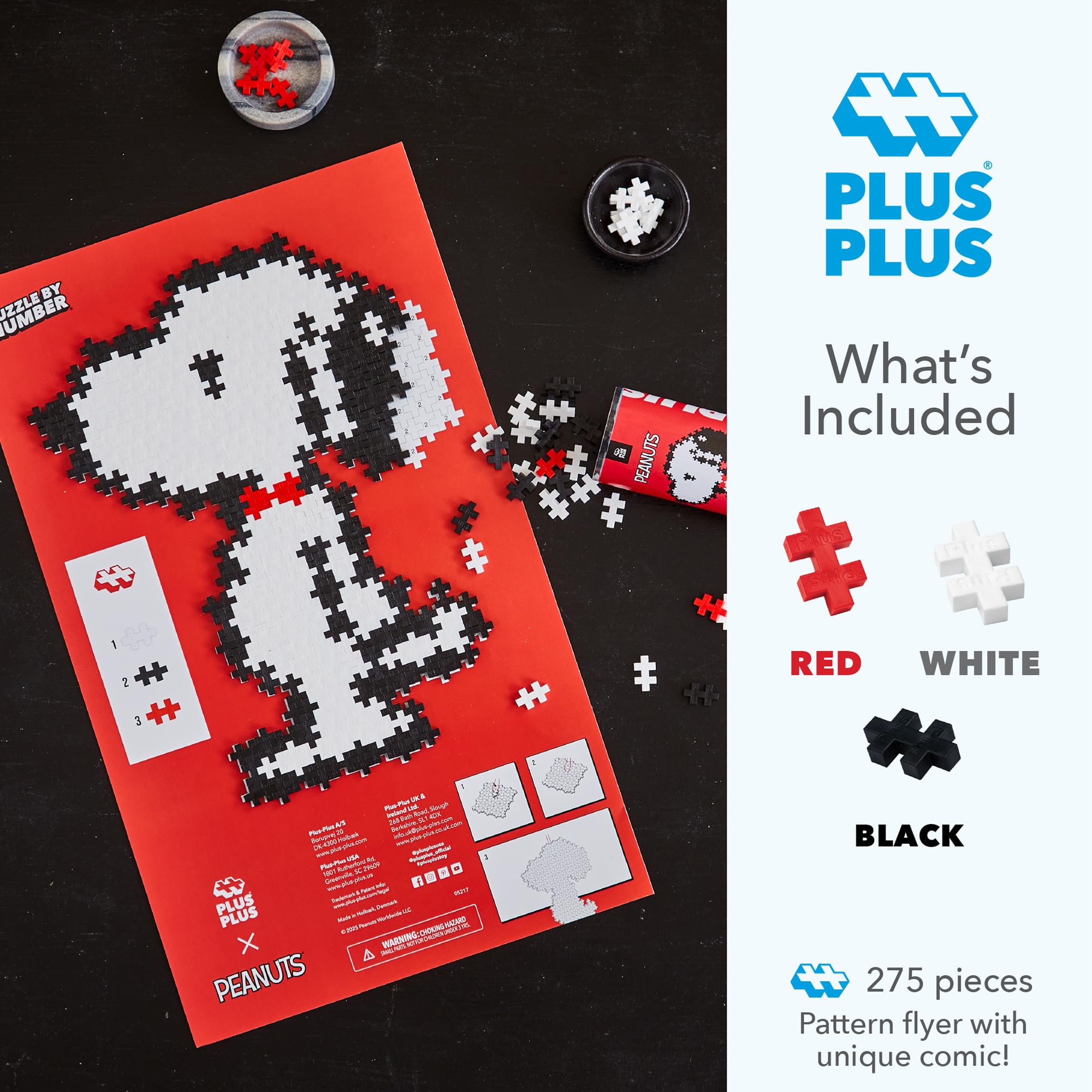 Plus Plus Woodstock puzzle detail with interlocking blocks for color exploration.