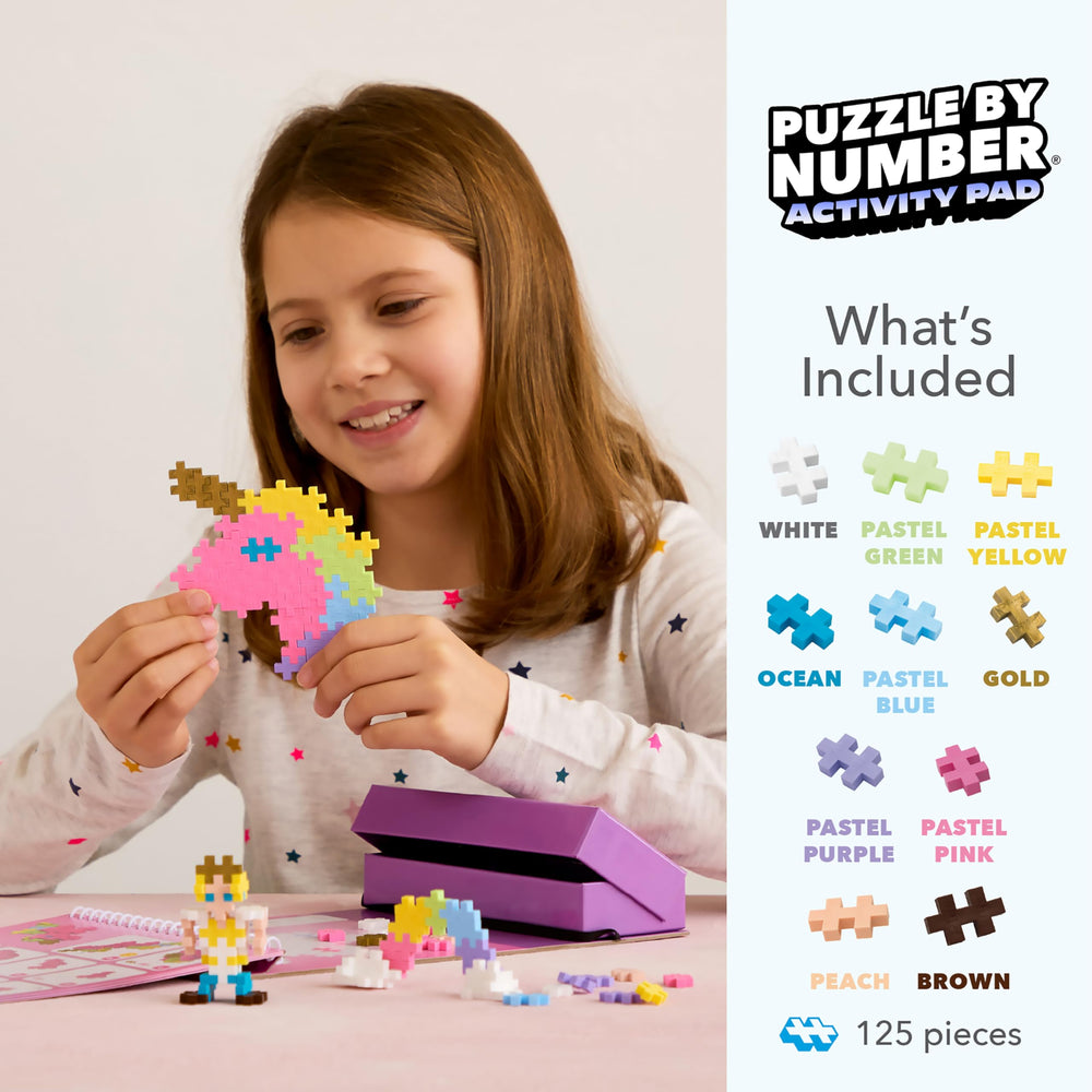 Plus Plus Puzzle by Number six designs showcase 2D and 3D building options