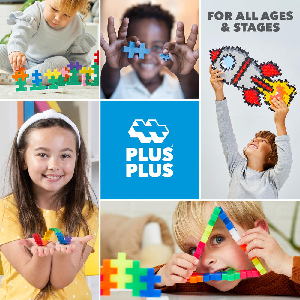 Plus Plus eco-friendly Danish-made blocks highlight safe play materials.