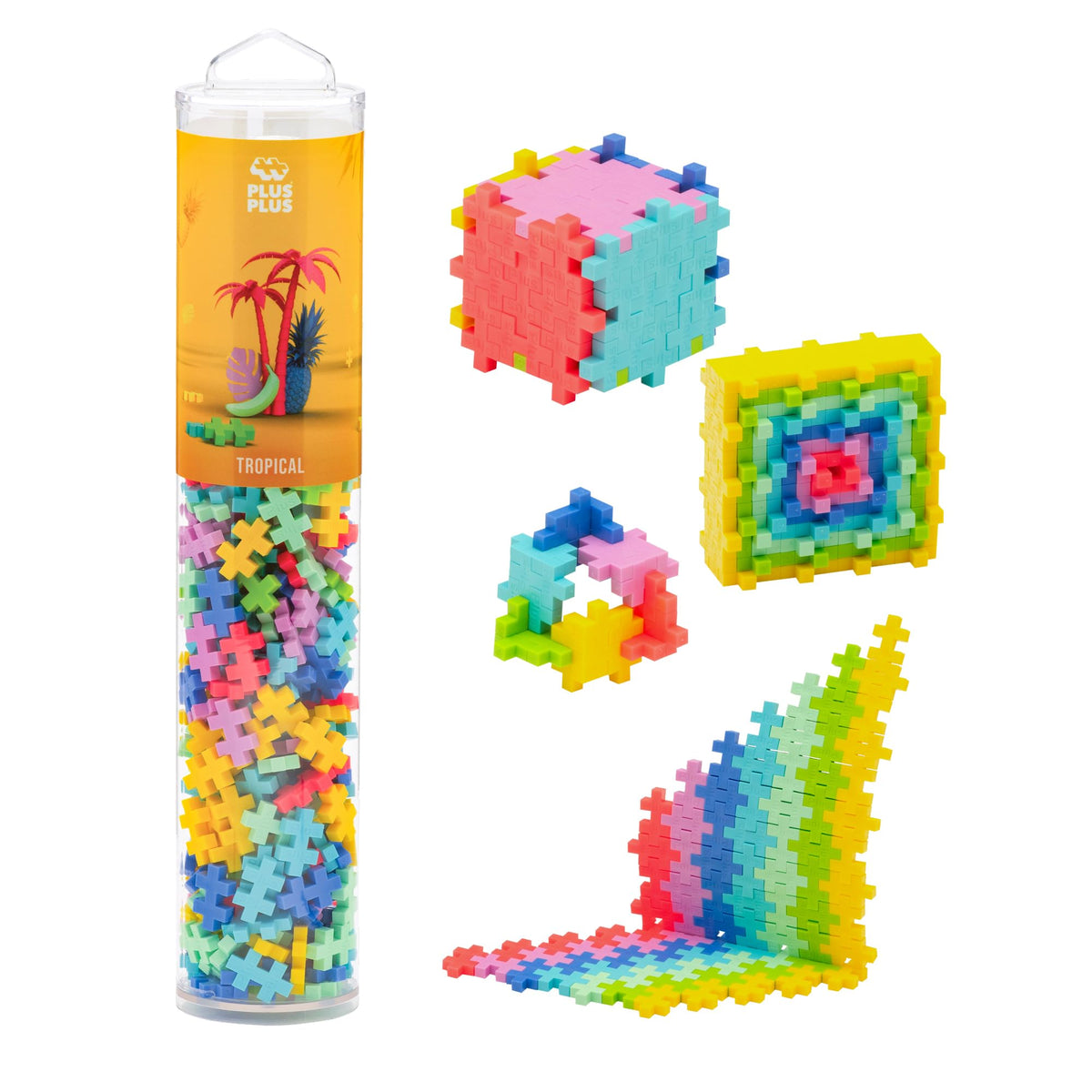 PLUS PLUS tropical mix blocks invite kids to explore color and creativity.