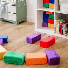 Plush Blocks bed and chair building ideas promote versatile pretend furniture play