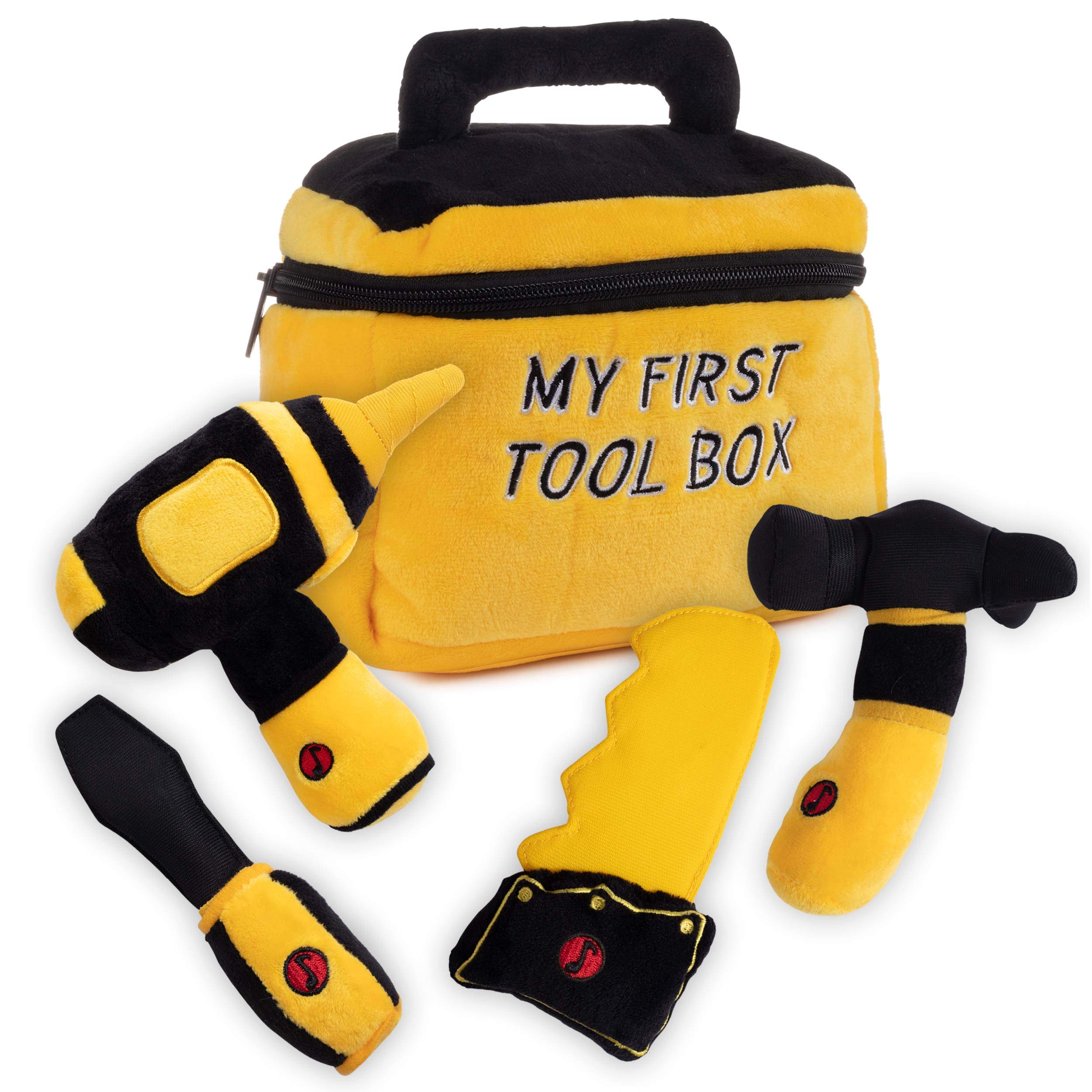 Plush Creations Talking Tool Set Box with sounds for imaginative play.