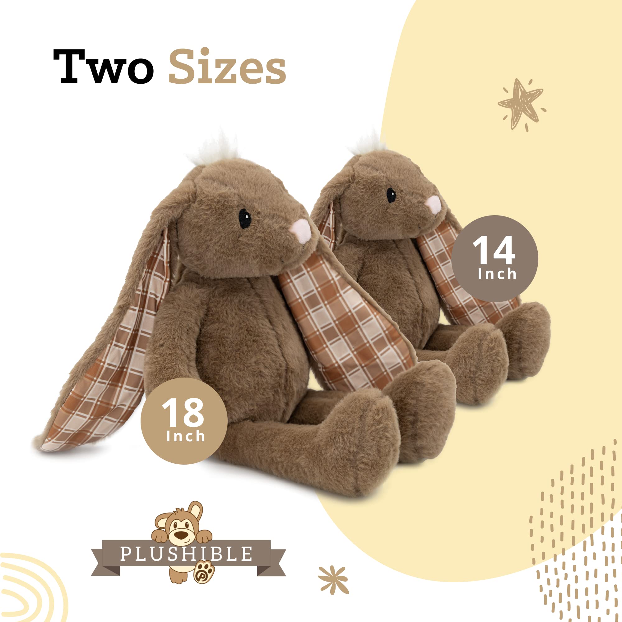 PLUSHIBLE bunny color pink plush toy invites cozy cuddle moments at bedtime.