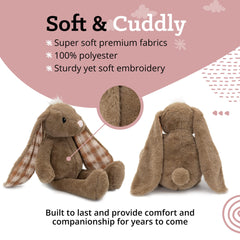 PLUSHIBLE bunny color white plush toy ideal for newborns and soothing play.