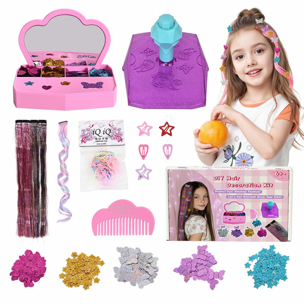 Pluspace Hair Gem Stamper Kit with mirror for quick on-the-go styling.
