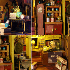 Plustopoy wooden dollhouse kit showing precise parts for easy assembly.