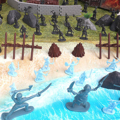 Plustopoy dragons with castle elements for dramatic scene-building