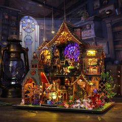 Plustopoy LED lights illuminate the magic forest scene