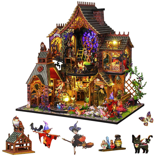 Plustopoy Magic Spirit dollhouse lit by LED for warm display