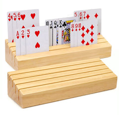 plusvivo card holder front view shows sturdy pine with space for up to 50 cards.