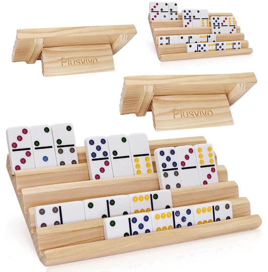 Plusvivo domino racks with adjustable stand for clear tile visibility during play