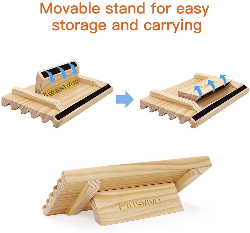 Plusvivo domino racks showing five ascending slots for easy organization