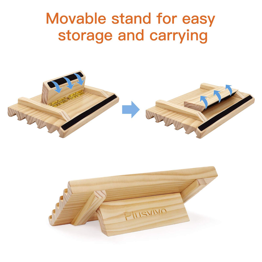 Plusvivo Domino Racks Set 2 front view with five ascending slots for quick organization