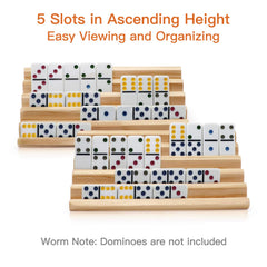 Plusvivo Domino Racks Set 2 side view shows inclined grooves for balanced tiles