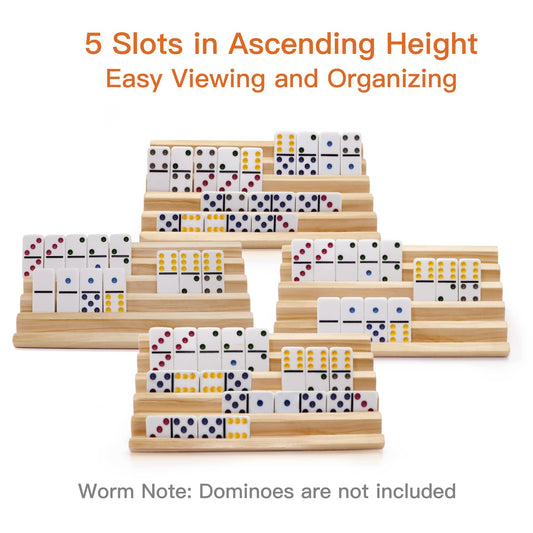 Plusvivo wooden trays designed for Mexican Train games with stable support