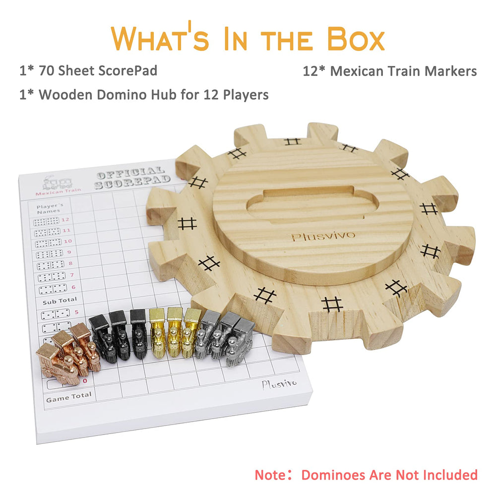 Plusvivo metal train markers in four colors help players distinguish turns during sessions.