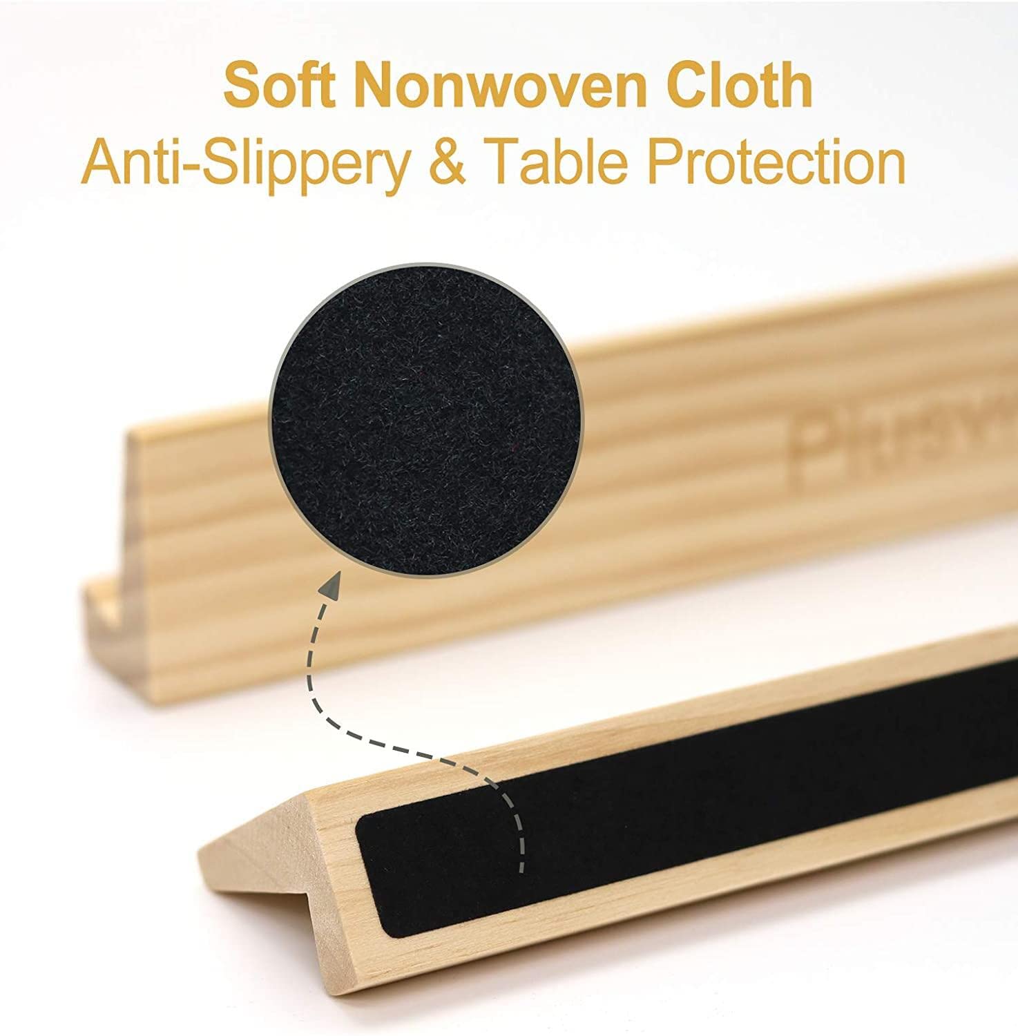 Plusvivo solid pine domino trays with felt bottom protect surfaces and stabilize tiles.