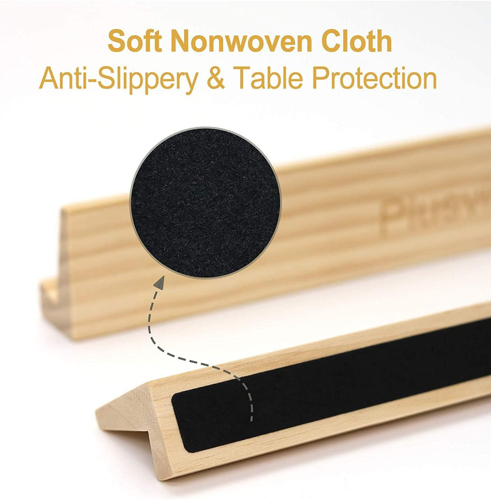 Plusvivo solid pine domino trays with felt bottom protect surfaces and stabilize tiles.