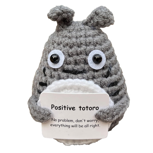 PLWalker emotional support Totoro plush front view with soft crochet texture and cuddly appeal.