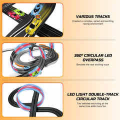 PlyEeight LED illuminated circular track guides quick navigation.