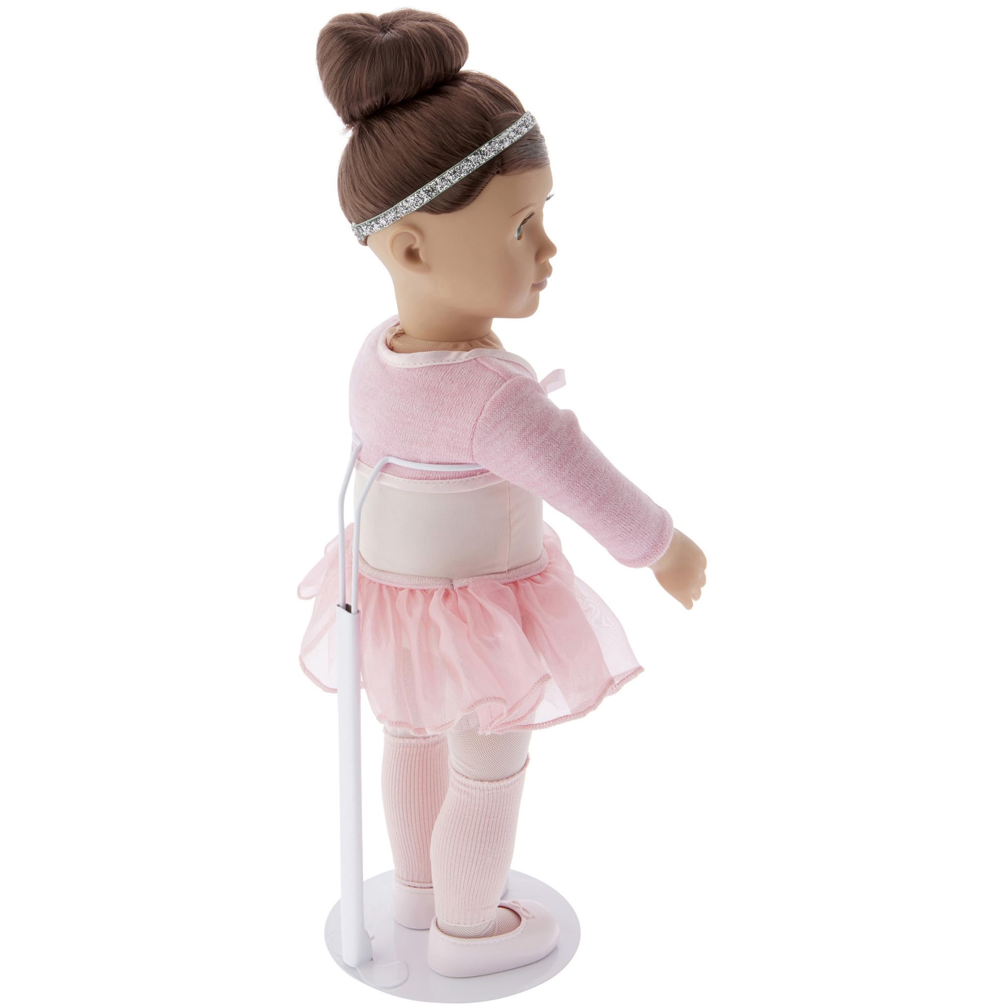 Plymor DSP-90W white metal clasp width fits 3–4 inch doll waists