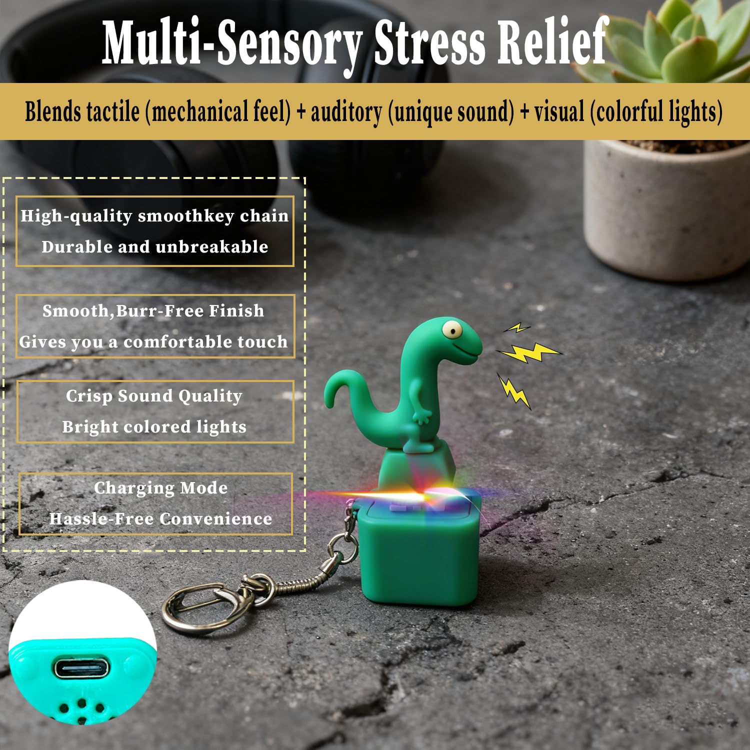 PMDYBY Lizard Keychain is compact and lightweight, easy to carry on keys or bags for quick breaks.