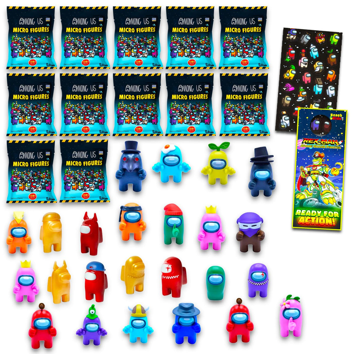 P.M.I. Among Us crewmate figurines in blind bags, ideal party favors for kids.