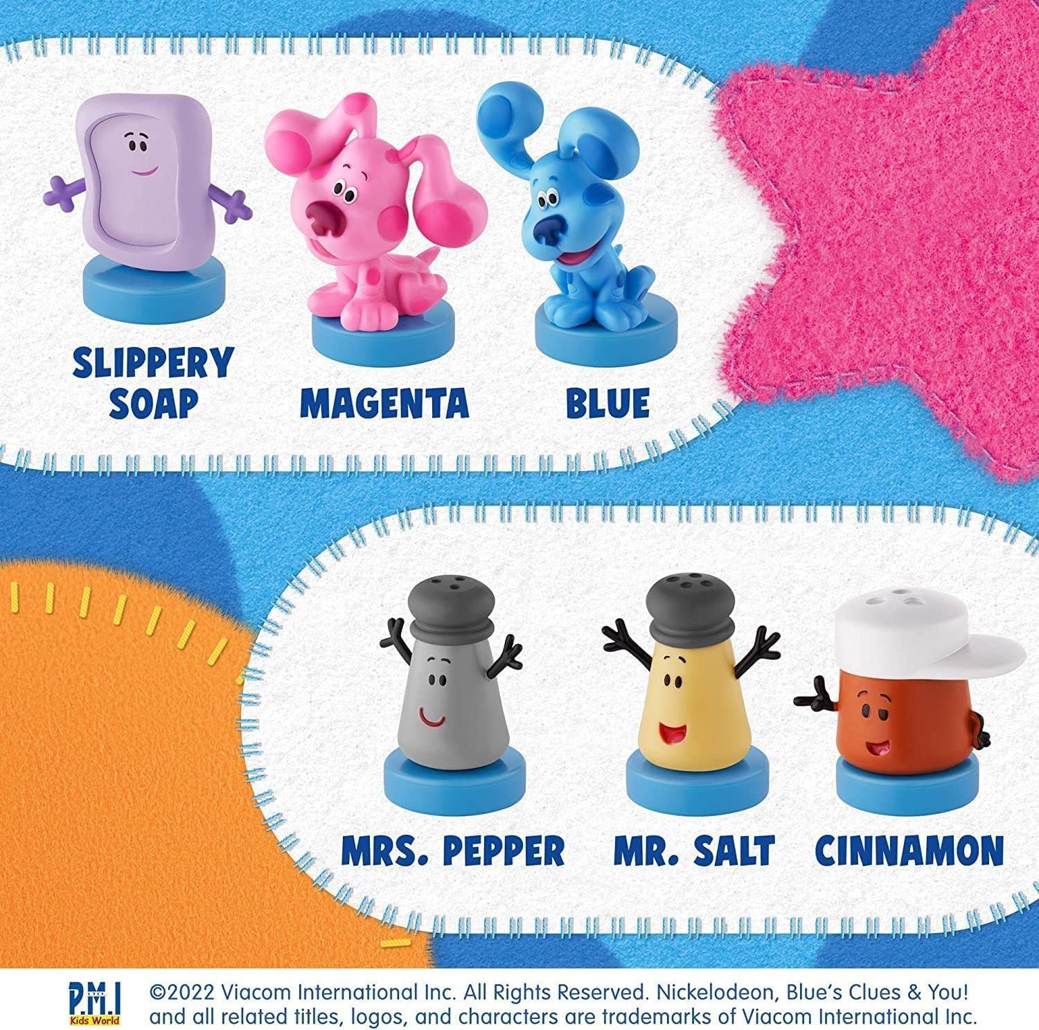 P.M.I. Blue's Clues party favors stamps for celebrations