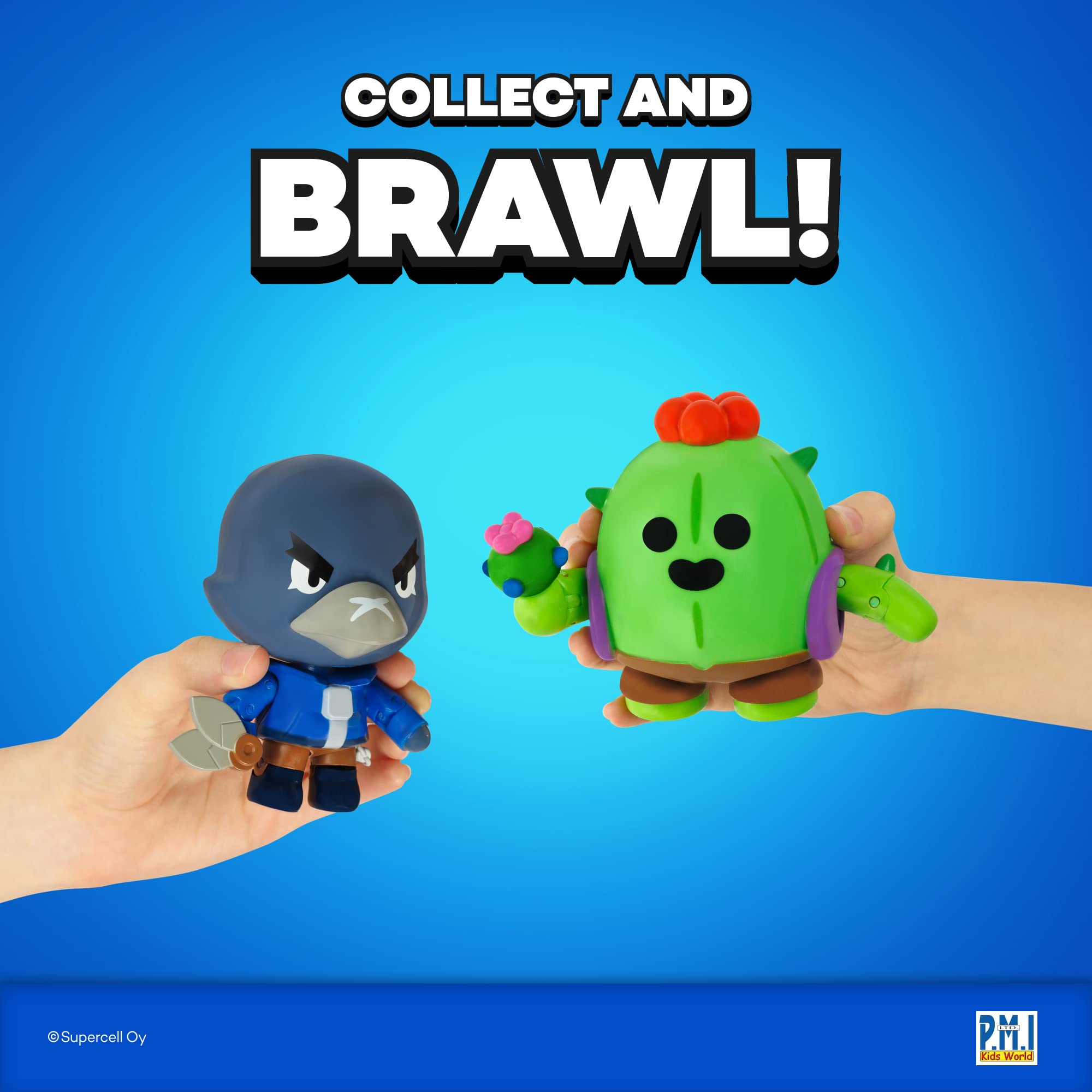 P.M.I. Five-pack box showcasing all five Brawl Stars figures