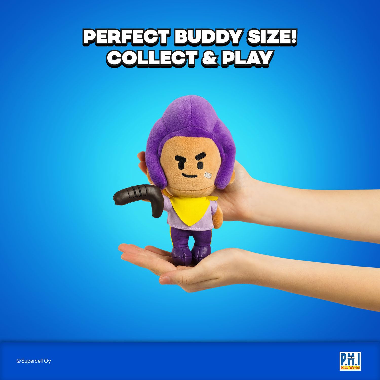 P.M.I. Brawl Stars plush packaging close-up highlighting safe materials
