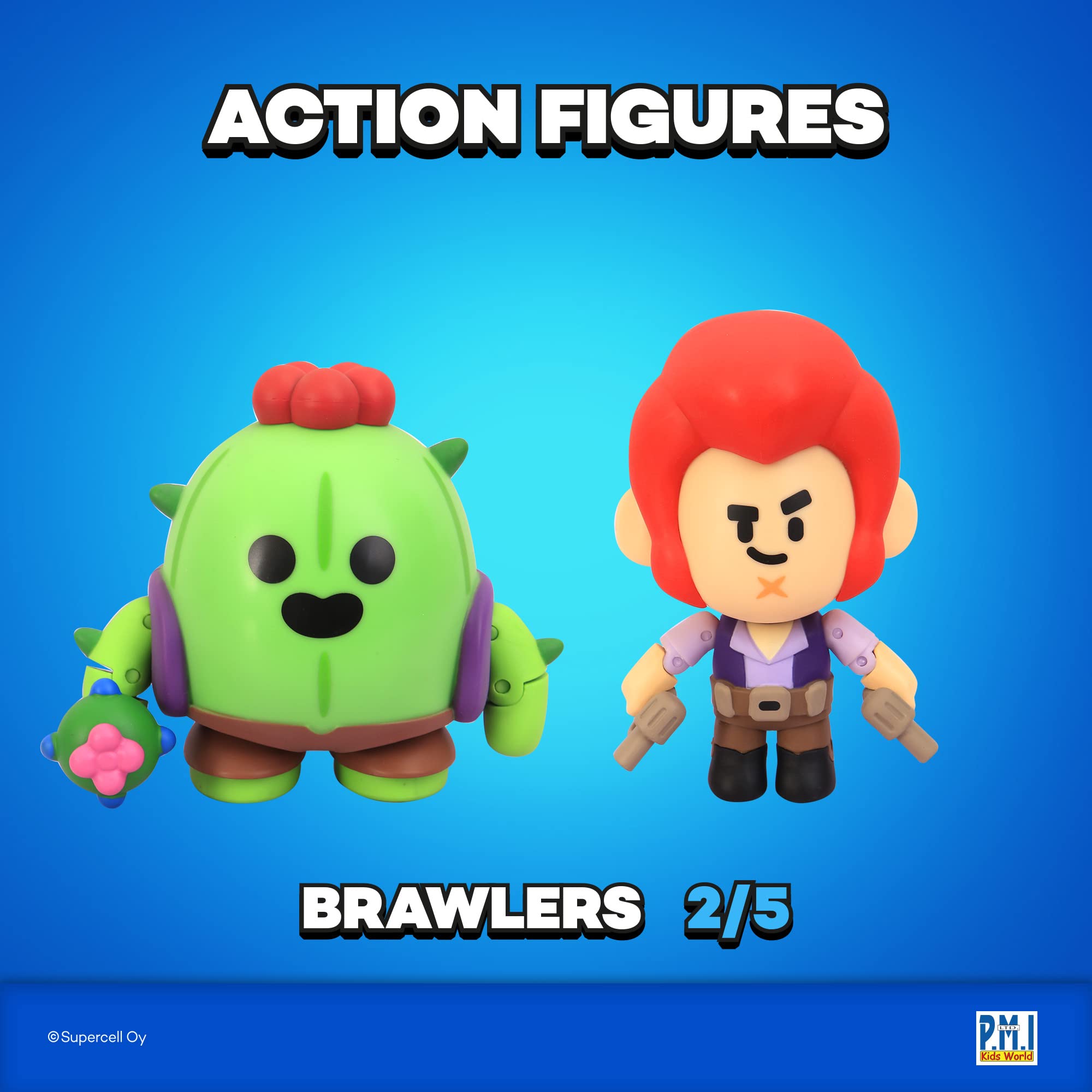 P.M.I. Brawl Stars Spike figure with movable limbs for action scenes.