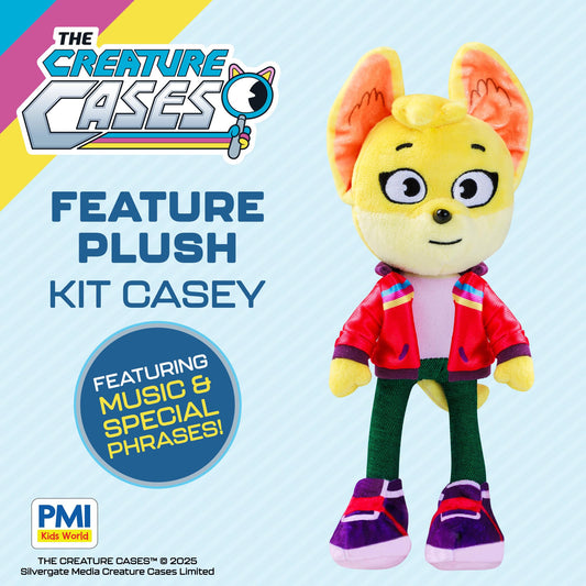PMI Kit Casey plush in soft fabric with embroidered details for cozy play.