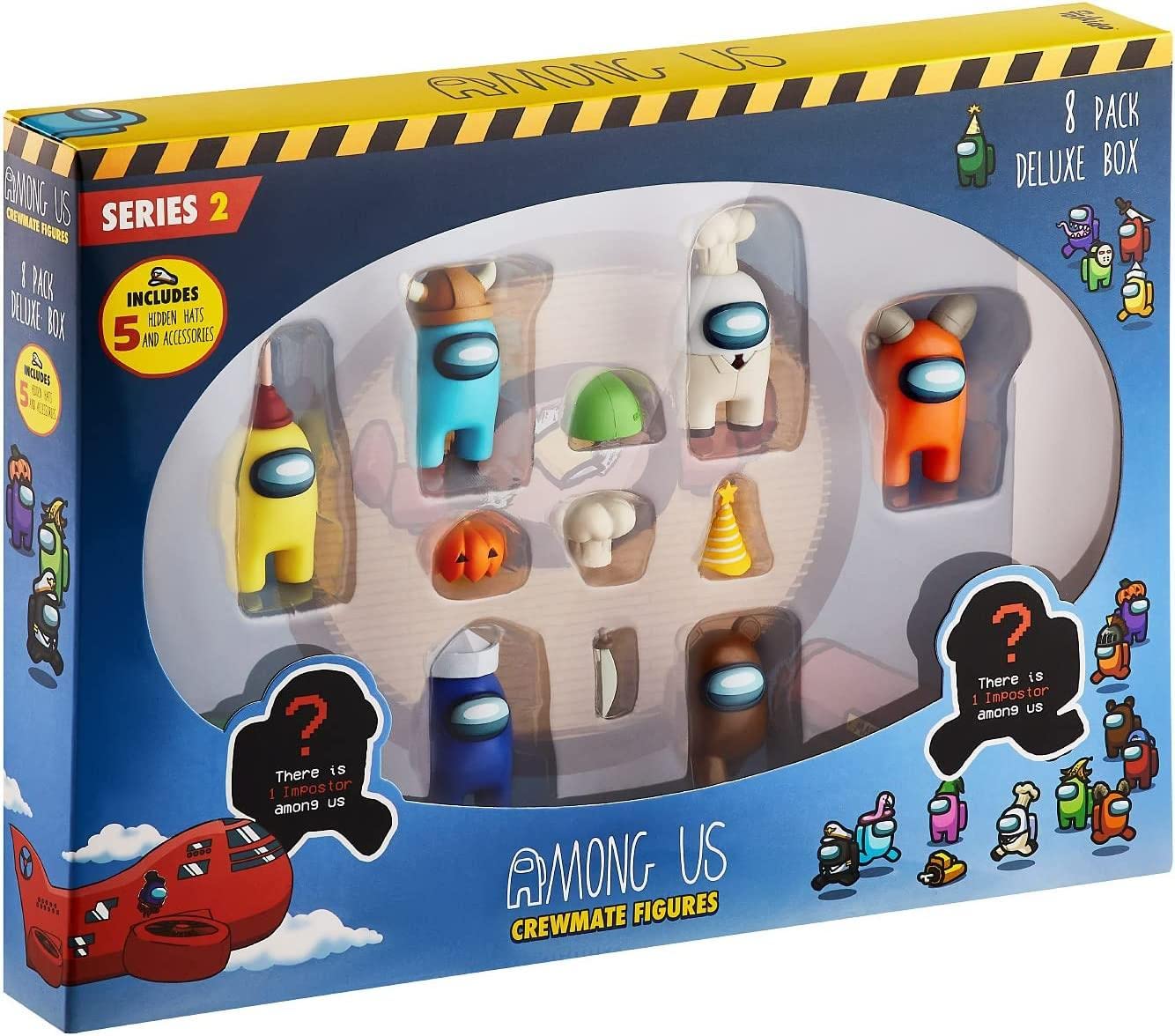 P.M.I. crewmate figures in assorted colors and hats for party decor