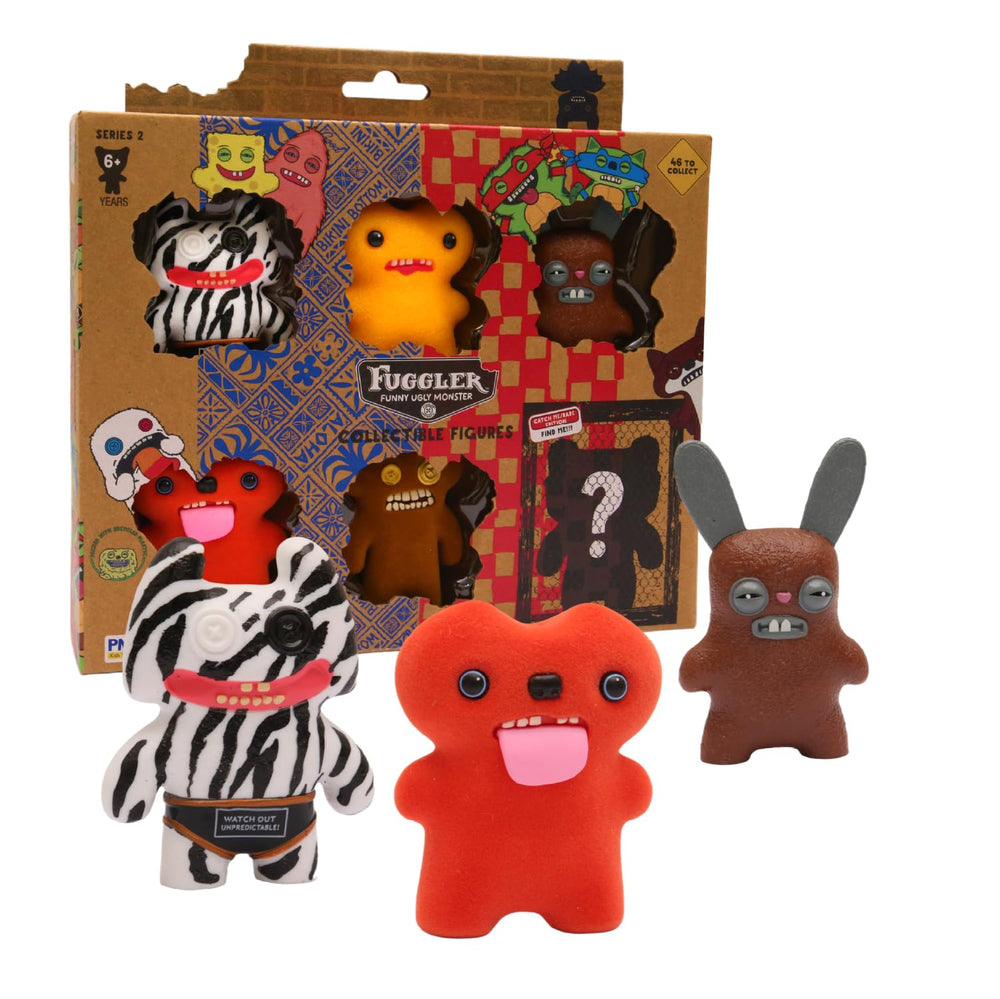P.M.I. Fuggler Series 2 window box front view for display and gifting.