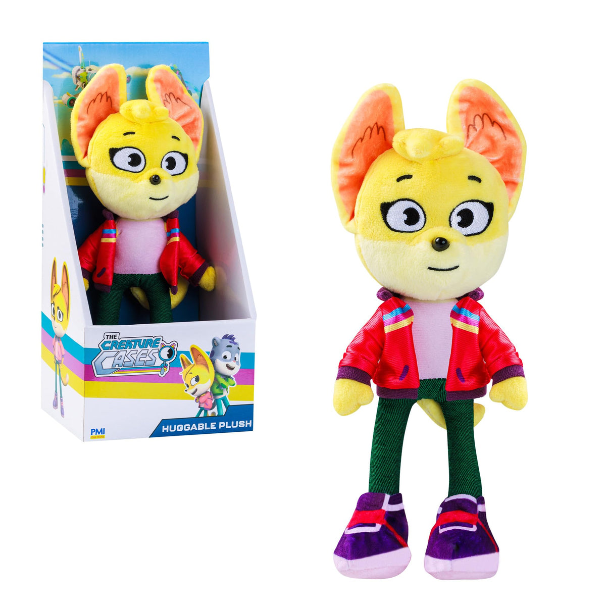 P.M.I. Kit Casey plush featuring embroidered face for show-accurate detail and soft play