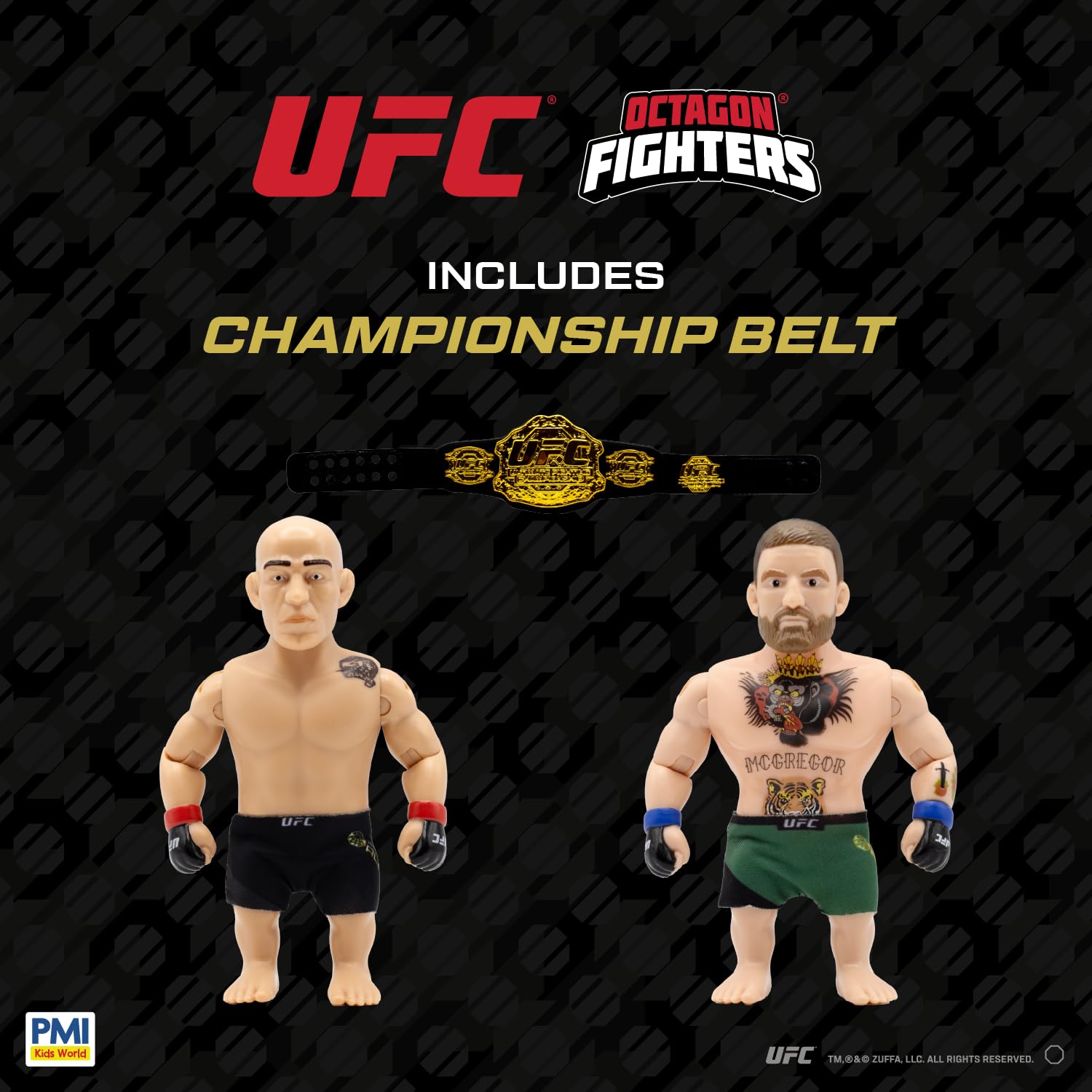 PMI UFC 4.5-inch Legendary Fights accessories and belt set enhances display and play options.