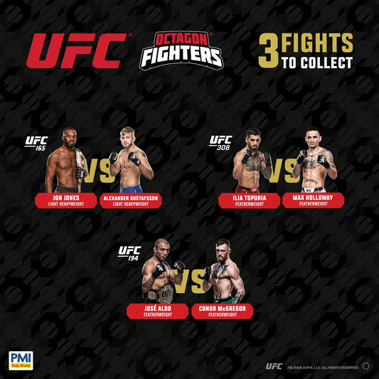 PMI UFC 4.5-inch Legendary Fights Conor McGregor vs Jose Aldo figure ready for action poses.