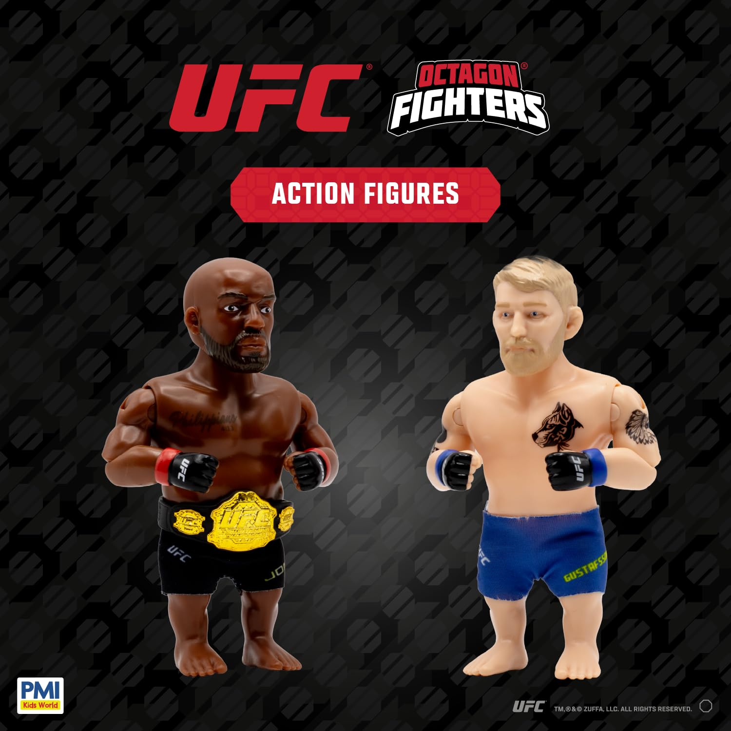PMI UFC 4.5-inch Legendary Fights Ilia Topuria vs Max Holloway figure with articulated joints.