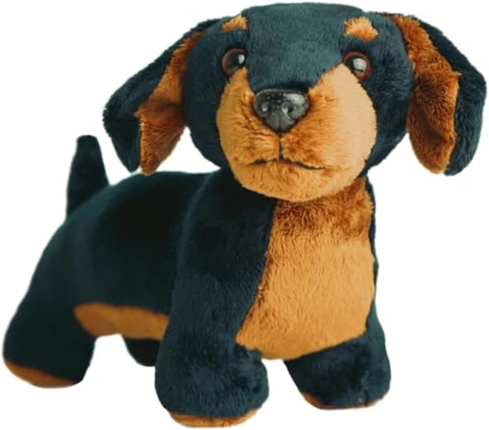 PMS Sausage Dachshund Plush Toy face detail highlights authentic dachshund features.