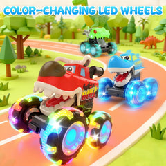 Pnooe Monster Truck with LED wheels adds bright playtime lights.