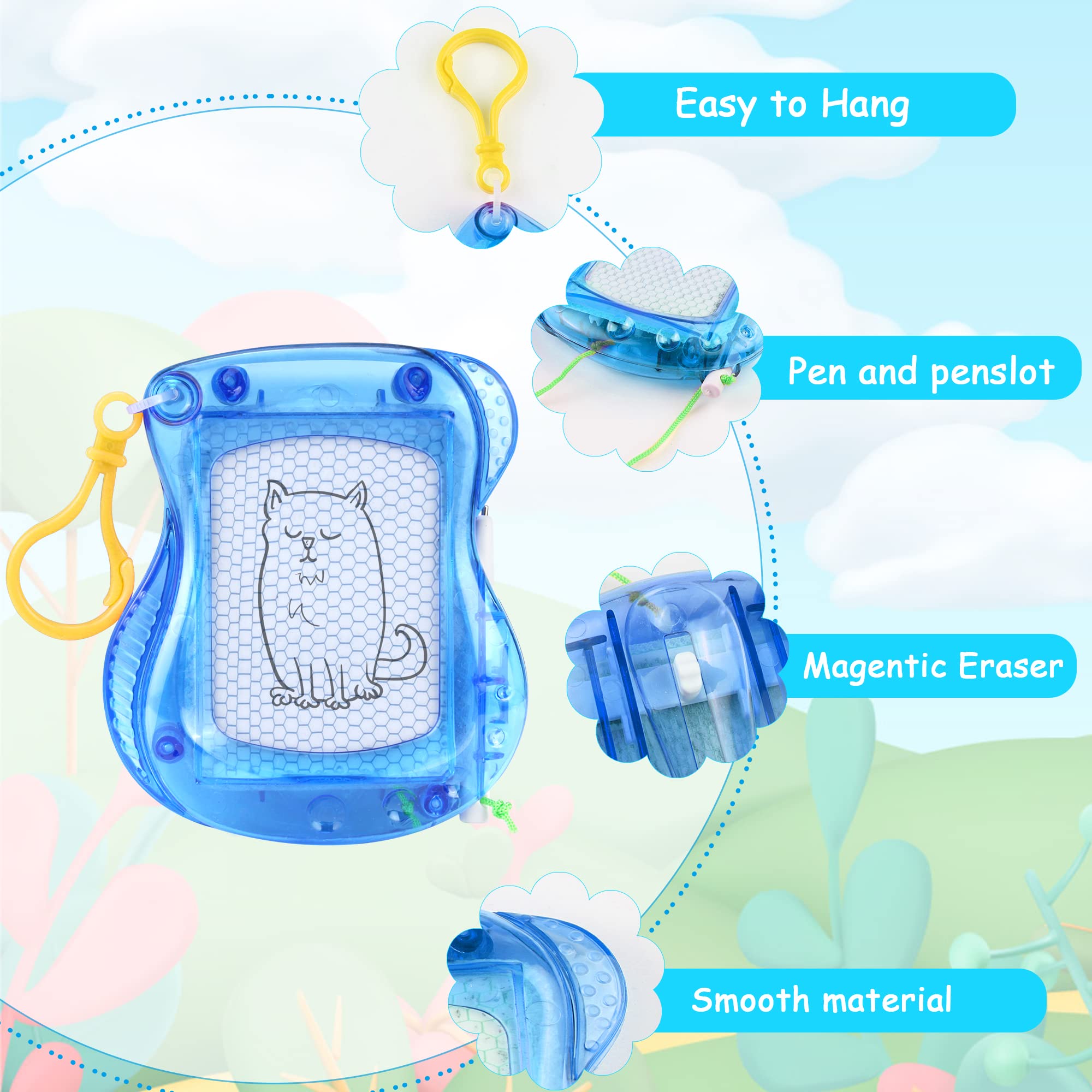 Pnsicei magnetic drawing board with keychain keeps art ready on the go.