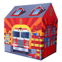 POCO DIVO Fire Station Play Tent front view promotes imaginative play indoors and outdoors.