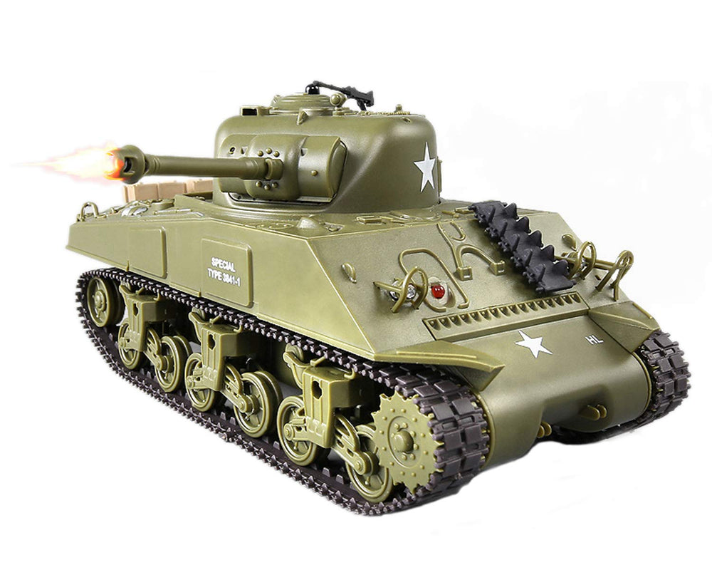 POCO DIVO Sherman M4A3 tank firing action with recoil and sound effects