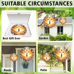 PODMemory religious cross wind spinner offers a peaceful garden focal point