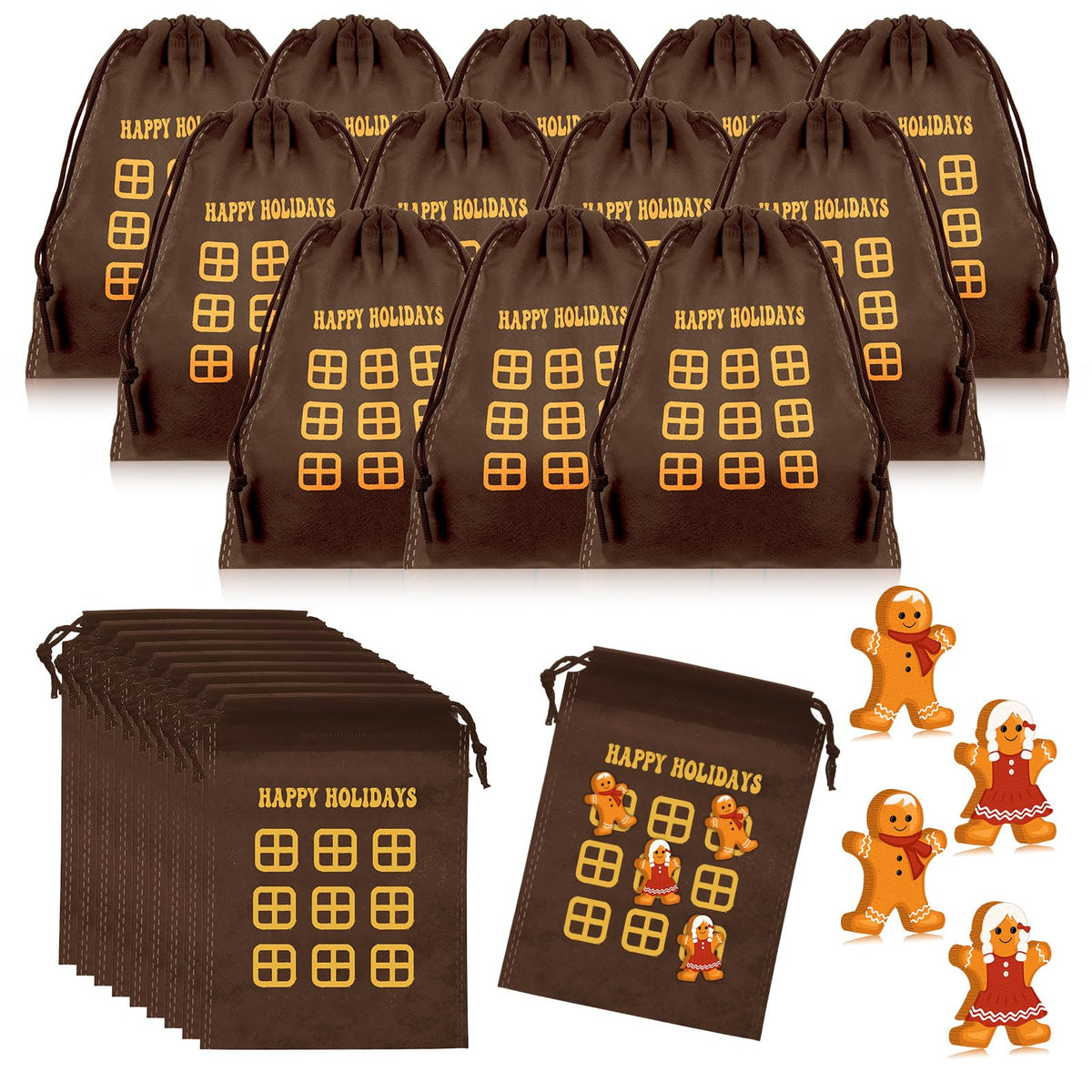 Poen 36-set Christmas Tic Tac Toe bags for tidy storage and gift-ready play