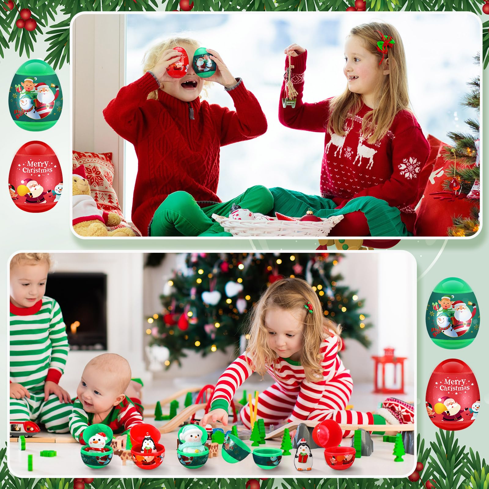 Poen Christmas eggs compact for tree display or decorative egg hunts.