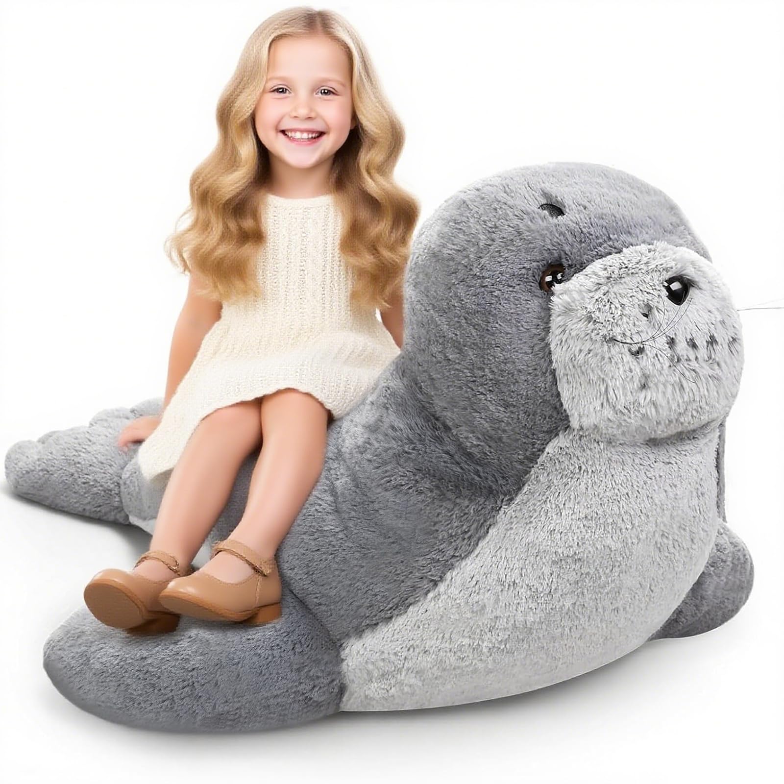Poen giant seal 39inch full-body plush for cozy hugging and play