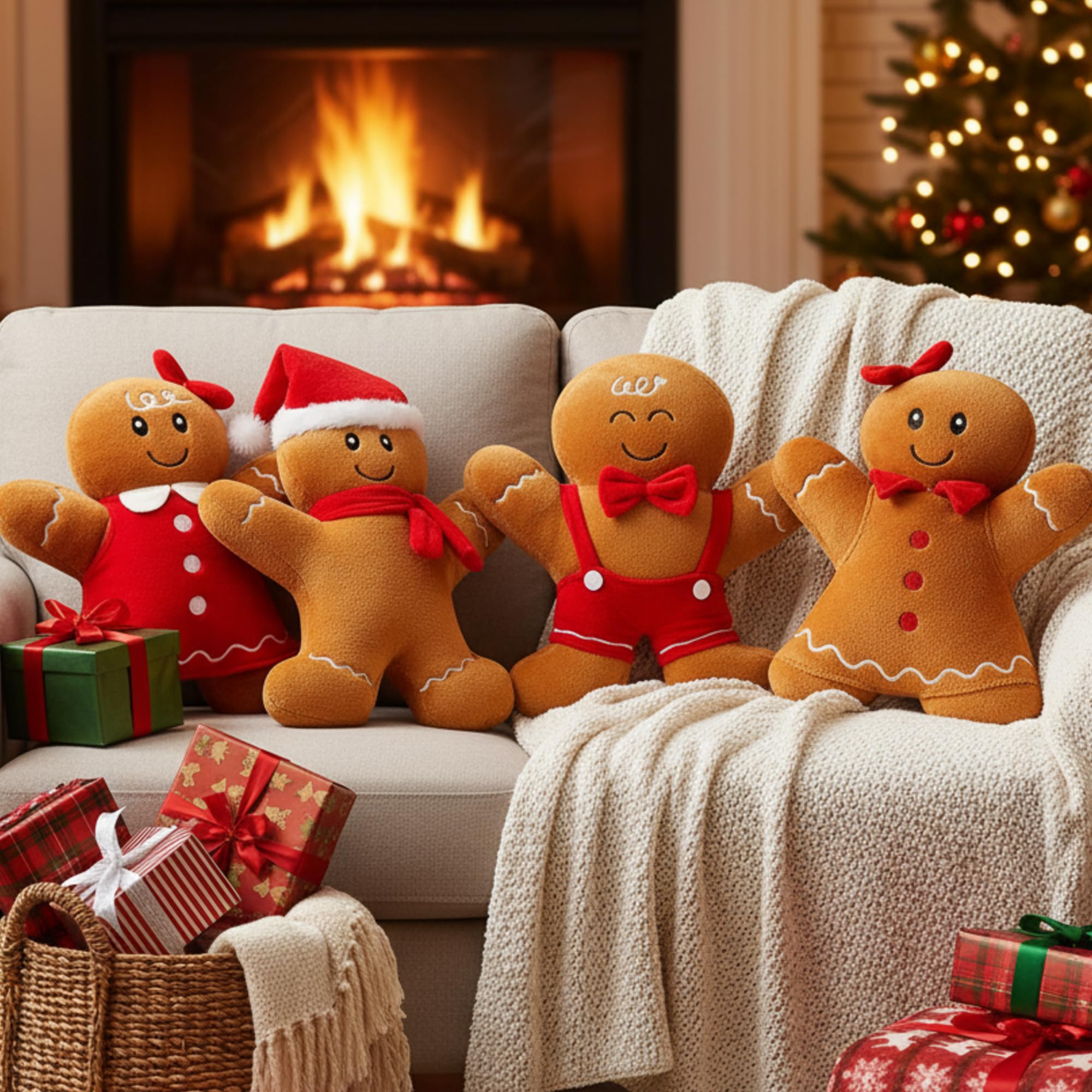 Poen plush gingerbread companion ideal for family cuddles during holidays