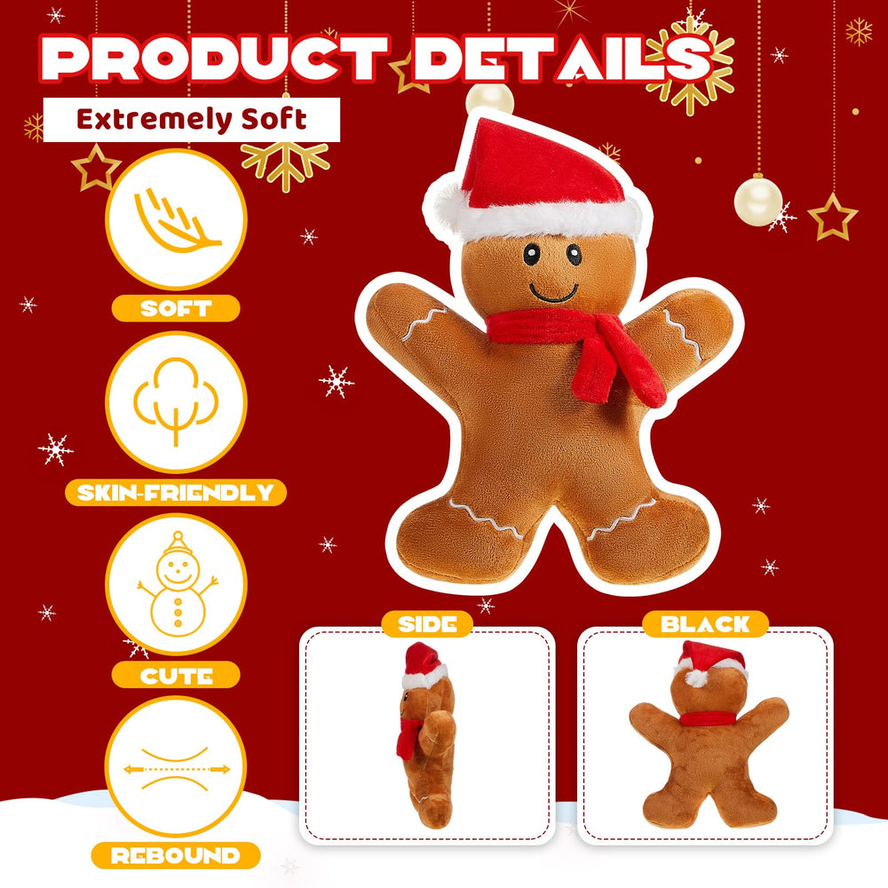 Poen gingerbread man pillow soft plush material emphasizes cozy hugs
