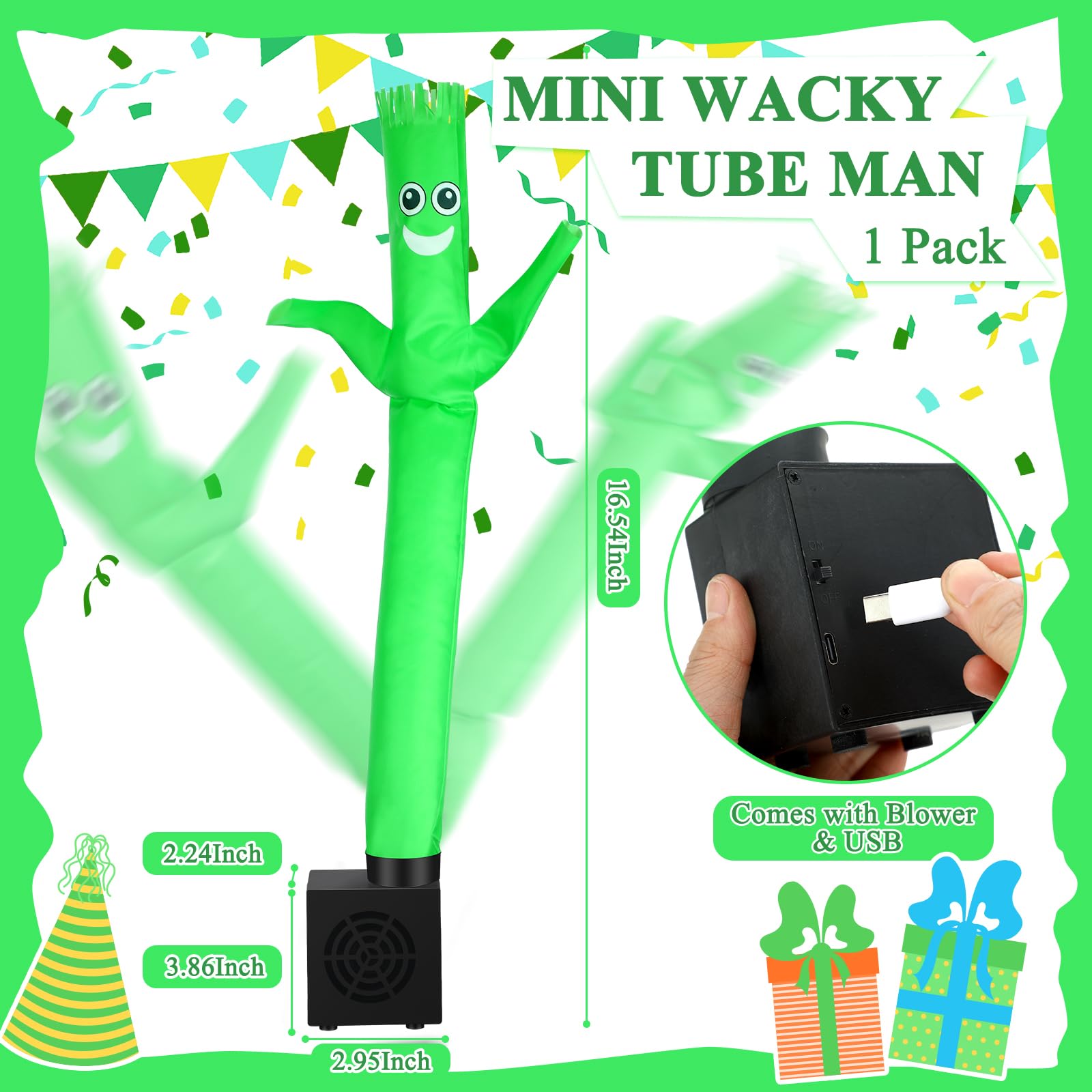 Poen inflatable tube man with blower included enhancing desk fun at home